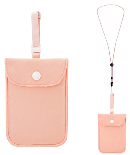 Audflay Versteckte BH-Brieftasche, Reisehalsbeutel & Geheime Geldtasche für Frau, um Wertgegenstände sicher für sichere Reise mit verstellbarem, elastischem Gurt zu halten (Rosa)