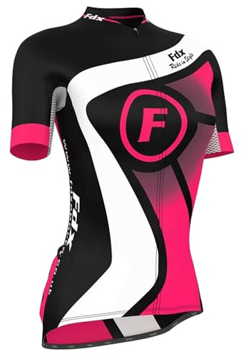 FDX Women's Short Sleeve Cycling Jersey Breathable Quick Dry Bike Shirt | Ride comfortably in a breathable quick-dry jersey with lightweight fabric for cool, all-day performance