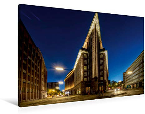 Premium Textil-Leinwand 90 x 60 cm Quer-Format Hamburg Chilehaus | Wandbild, HD-Bild auf Keilrahmen, Fertigbild auf hochwertigem Vlies, Leinwanddruck von Carina Buchspies