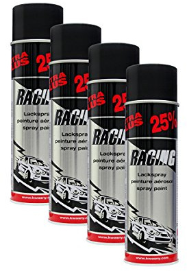 Kwasny 4X 288 921 Auto-K Racing Lackspray Schwarz Matt 500ml