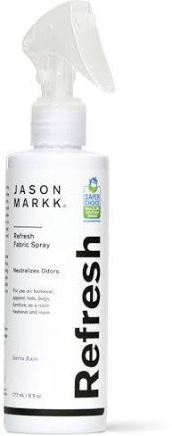 Jason Markk Refresh Spray, Shoe Deodorizer, Odor Eliminator, Sneaker Care, Ideal for Footwear, Hats, Apparel, Bags, Furniture, Room Freshener, Sierra Rain Scent, 6oz, White