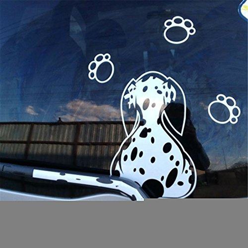Alamor 3D Autoaufkleber Cartoons Hund Moving Heckscheiben Wischer Reflektierende Aufkleber