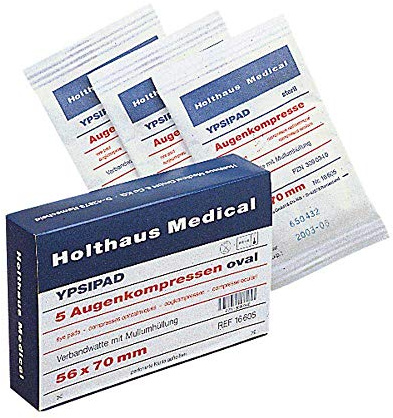 Holthaus Medical Augenkompresse YPSIPAD, Kompresse Wundabdeckung, DIN61640, steril, 56x70mm, 5St