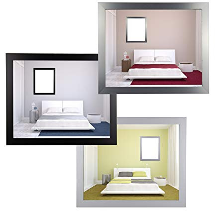 myposterframe Juno Bilderrahmen Holz Werkstoff 67 x 90 cm Größenwahl 90 x 67 cm MDF Farbwahl Hier: Alu gebürstet mit Acrylglas antireflex 1 mm