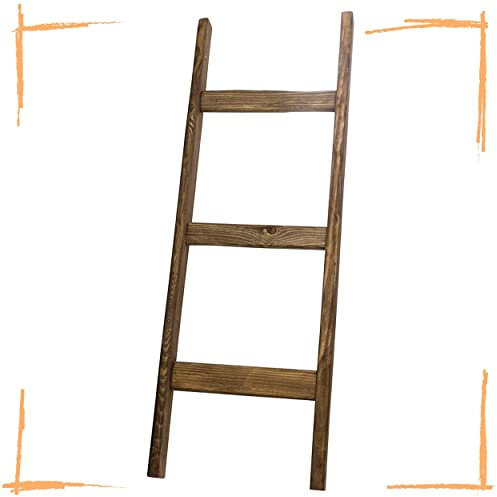 Vintage Möbel 24 GmbH Schöne Leiter aus Holz, schön als Handtuchhalter oder zum Dekorieren (Braun, 100cm)