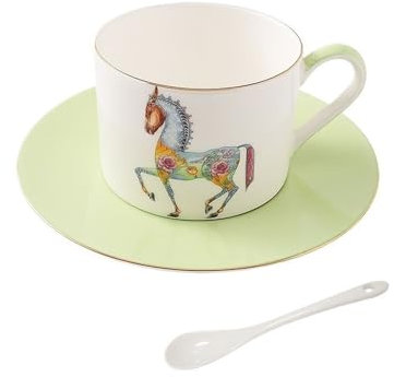 MOOWI Tazze per Tazze Tazze da caffè squisite dipinte a Mano Tazze da Latte in Porcellana Commerciale di Alta qualità Tazze da Colazione pratiche Tazze da tè pomeridiano Tazza di caffè(Green)