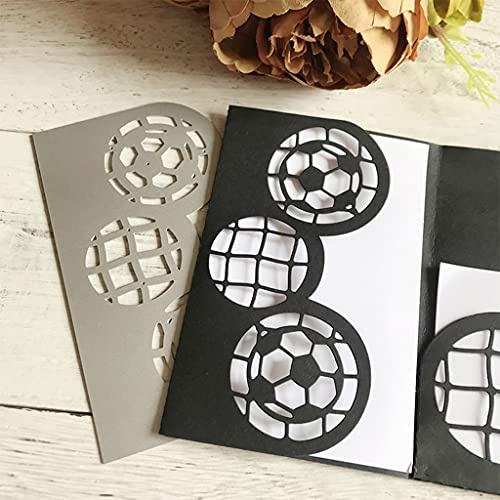 3 Fußball Geburtstag Hochzeit Karte Metall Stanzbögen für Kartenherstellung | Stanzschablone, Stanzformen für Fotopapier, Karten, Handwerk Prägen, DIY Herstellung Geburtstag Geschenk Dekor