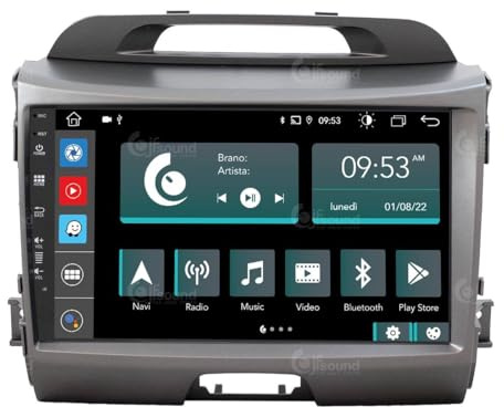 Autoradio Custom Fit per Kia Sportage old (con navigatore, camera e amplificatore infinity di serie) Android GPS Bluetooth WiFi Dab USB Full HD Touchscreen Display 9 processore 8core e comandi vocali