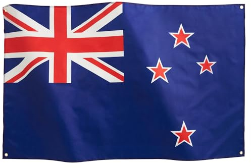 Runesol Neuseeland Flagge 3x5, 91x152cm, 4 Ösen, Wellington Jahrestag Tag, Messingöse In Jeder Ecke, Neuseeländer Fahnenbanner, All Blacks, Otago-Jahrestag