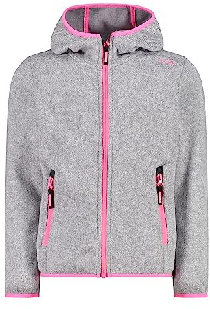 CMP ERROR:#N/A Kinder-knit-tech-jacke Knit-Tech Kinder Jacke Mit Fester Kapuze, Silber-Rosa Fluo, 176 EU