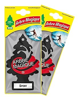 Arbre Magique Duo Pack Sport - Parfum pour Voiture - 7 Semaines de Fraîcheur Naturel - Parfum Énergie et Dynamique - Arôme Fizzante avec Note Agrumate