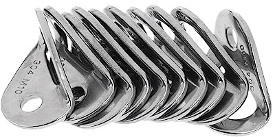 MagiDeal 10Pcs Rock Climbing Bolt Hanger, Expansion Nail Bolt, Hanger, 304 Stainless Steel Piton Bolt Hanger for Piton Caving, Camping Belay, Outdoor Sports