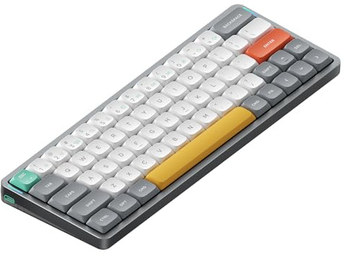 nuphy Air60 V2 Clavier mécanique portable sans fil 60 % discret compatible avec Windows/Mac OS/Linux Prend en charge Bluetooth 5.1/2,4 GHz/filaire (USB-C) Gris-Gateron Aloe Switch