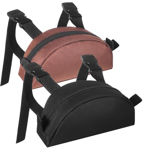 Shinylin 2 Pcs Pommel Pocket Saddle Bag Saddle Horn Bag Saddle Pouch for Western & Endurance Saddles Saddle Packs for Horses Cellphone Trail Riding, Black and Brown