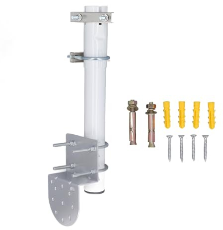 Starlink Mount, Antenna Pole Installation Kit, Stainless Steel Starlink Satellite Mounting Kit, Short Wall Roof Mount Bracket for Starlink V2 Rectangular Dish Antennas