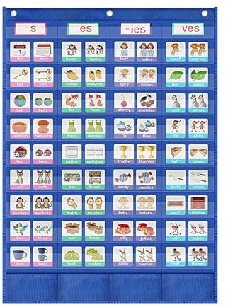 NEFLUM Taschendiagramme, Taschendiagramm für das Klassenzimmer,Singular Plural Konzeptkarten | Wortkarte, Wort-Taschentabelle, wasserfest, pädagogisch, mit Wortmustern für Klassenzimmer, Lehrer