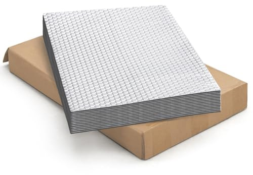 DKIEI Car Sound Deadening Mat Self Adhesive, 10 Sheets 80 Mil(2 mm) Thickness Total 10 Sq ft(0.95 Sqm) Area Car Sound Proofing Mat, Butyl Automotive Sound Deaden, Audio Noise Insulation and Dampening