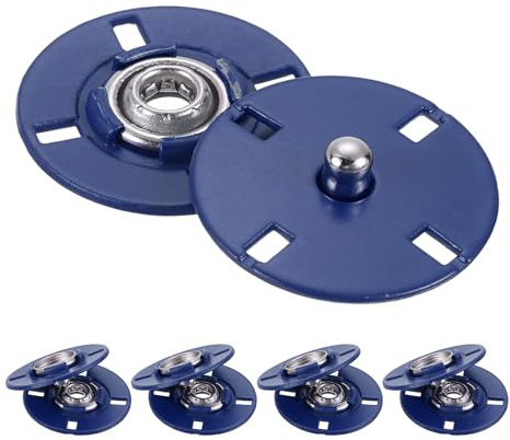 QUARKZMAN 5 Stück Metall Druckknöpfe, unsichtbarer Verschluss, 21mm, Blau
