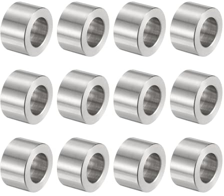 QUARKZMAN 12pcs M12 Separadores de Acero Inoxidable 304, Espaciadores Redondos de Metal Espaciadores Metálicos de Acero Inoxidable para M12 Tornillo Pernos, 12x20x12mm (ID*OD*Esp.)