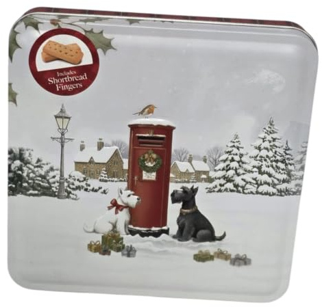 Delicious Scottish Biscuit Shortbread Fingers in 200g Gift Tin box Ideal Christmas Treat Suitable for Vegetarians (Shortbread with Dog Tin)