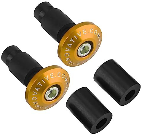 1 Paar 22-mm-Lenkerendkappen, Aluminiumlegierungs-Lenkerendstopfen, Einfach zu Installierende Lenkerendschieber-Steckerkappen für Motorräder, 2,5 Cm X 4,2 Cm (Gold)