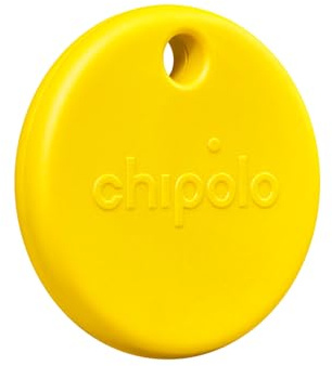 Chipolo POP Spårningstagg färgglad, kompatibel, högljudd Bluetooth-spårare | med ring din telefon och utom räckvidd varning, fungerar med Find Hub på Android eller Apple Find My - Gul