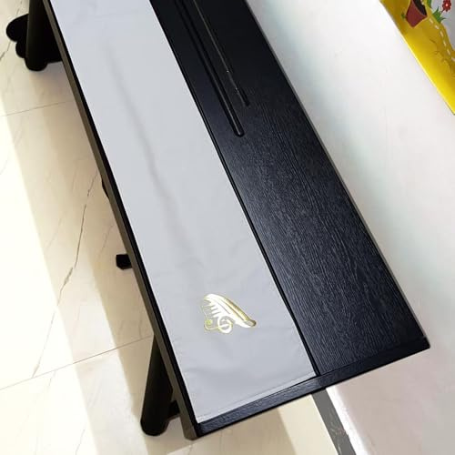 Staubschutz für Klaviertastatur mit 88 Tasten, Klavierzubehör, staubdichtes High-Tech-Stofftuch für aufrechtes Klavier, E-Piano, Flügel – Länge 128 cm, Breite 16 cm, Grau