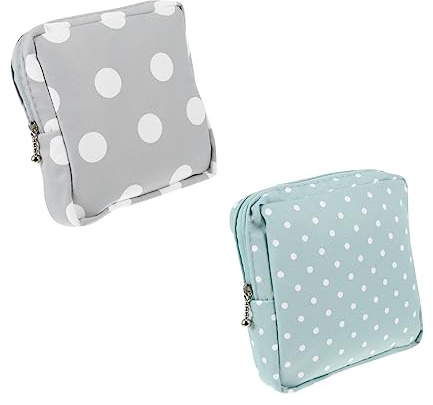 VALICLUD Paquet Hygiénique pour Serviettes Féminines 2 Pièces en Tissu Oxford Réutilisable et Compact pour Filles et Femmes à Emporter Partout