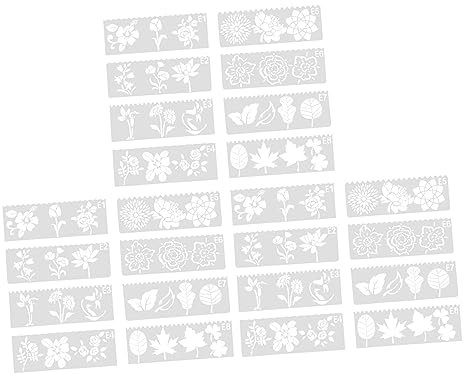 Housoutil 24blätter Malschablonen Blumenschablonen Hohlmalschablone Graffiti-formen Malassistent Für Junge Mädchen Pp-material Zeichnen Pigmentmalen Stempeln Scrapbooking Basteln