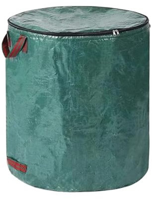 GartenlaubsäCke Wiederverwendbare Gartenabfallsäcke, Laubaufbewahrungssäcke, Gartenabfallbehälter, Sammeln von Terrassenblättern, robuster Gartenabfallsack mit Deckel Fur Garten(500L- 80X100cm,GREEN_