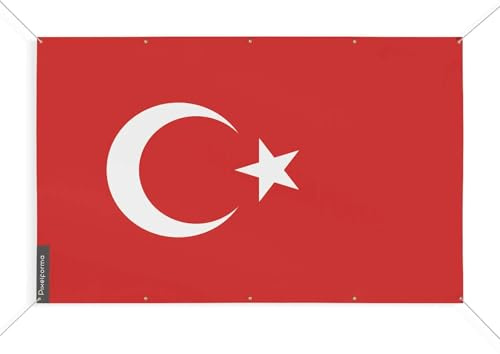 Bandiera Turchia con 10 occhielli in varie misure, 100 x 150 cm