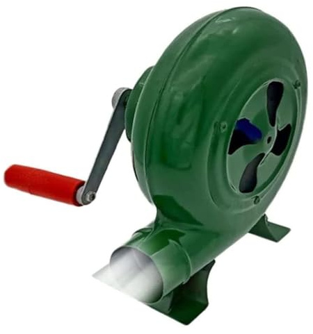 Manuell handhållen grillfläkt – grillfläkt, koltändare, handhållen popcornfläkt med järnväxlar, handkran, camping/picknick (80 W)