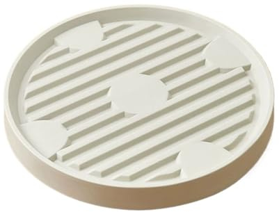 IUVYTA Bandeja for macetas con Ruedas, Redonda, móvil, con Paleta, for Exteriores, Interiores, árboles, Flores para Jardín(White 31cm)