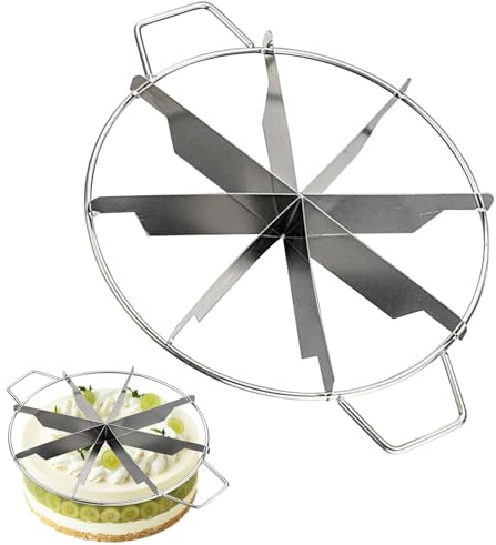 Coupe- - Pelle à gâteau et appareil de découpe en acier inoxydable - Coupe-pizza - Outil à gâteau pour 6/7/8 portions égales - Ustensiles de cuisine pour desserts, biscuits, gâteaux au fromage