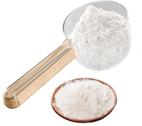 Cucchiaio dosatore per alimenti, cucchiaio per farina con, cucchiai dosatori multifunzionali, struttura in PET e acciaio inossidabile, clip integrata per freschezza, per caffè, farina, farina