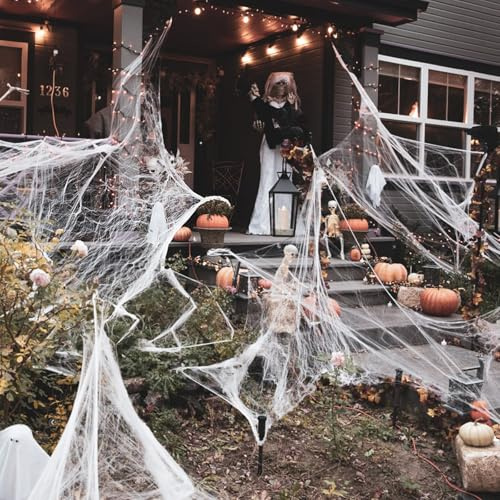 HOMIKLSA Tela de Araña Halloween 200 g, 1000 sqft con 50 Arañas Decorativas