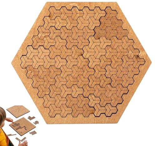 Fractal Tray Puzzles, 3D Laser-Cut Irregular Geometric Brain Teaser Jigsaw, Challenging Mind-Bending Labyrinth Puzzle with Frame, Unique Gift for Puzzle Lovers & Thinkers(#D)
