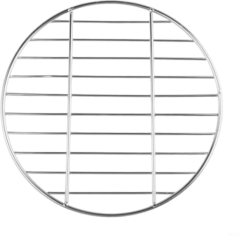 Yuanpgky Edelstahl-Grillrost für Camping, runde Drahtgitter-Grillschale, kompatibel mit Holzkohle-Gasherden, 30 cm/35 cm/40 cm Größen, kein Auslaufen von Lebensmitteln, leicht zu reinigen (33 cm)