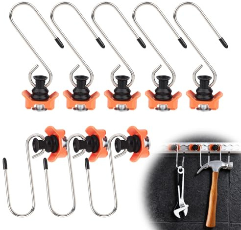 runpeak Airlineschiene Zubehör 8 Stück – Robuste Endbeschläge für Zurrschienen bis 50 kg, Airlineschiene Fitting Haken für Van, Wohnmobil, Anhänger & Transport