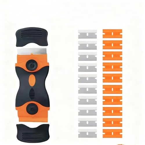 Double-edge scraper tool RARITYLL - scratch-free glass for Windows, ovens, ceramic roller knives, stoves - scraper for removing stickers, paint, labels, decals and adhesives