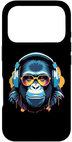 DJ Monkey avec Casque Techno Rave Disco Disco Jockey DJ Coque pour iPhone 17 Pro