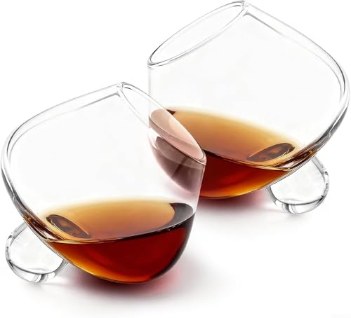 Bicchiere da vino trasparente da 235 ml, piccolo, rotante, senza stelo, per casa, bar, matrimoni, club, feste, stoviglie (2 pezzi)