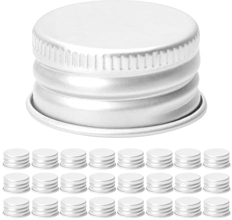 TOYANDONA Bottle Seal Caps 50 Pcs Aluminium Screw Top Lids Threaded Replacement Caps for Milk Bottles Glass Jars and Storage Containers Leakproof Resealable Cover for Secure Sealing