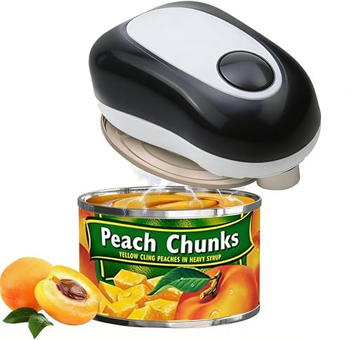 Electric Can Opener One Touch Button Automatic Can Opener with Smooth Edge and Without Hurting Hands Safe to Use Kitchen Gadgets for Arthritic Hands Cooks Housewives Seniors(Batteries Not Included)