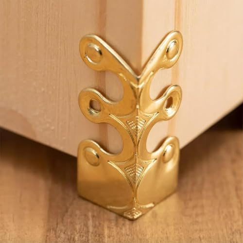 Vintage Metal Corner Protectors, 6 Pcs Iron Baseboard Guards for Home and Office Décor, Bronze Gold Silver Black Finish