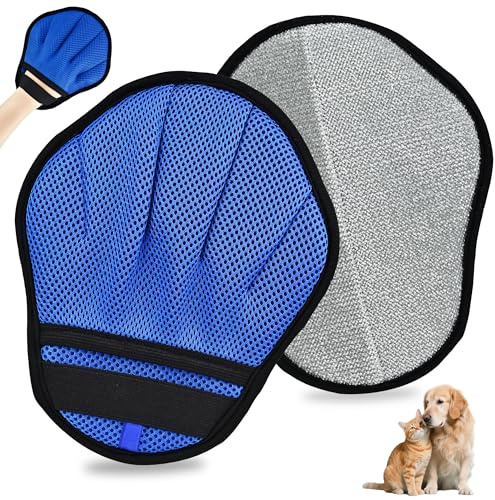 Fell Magnet Handschuh, 2er Tierhaarentferner Handschuh für Hunde und Katzen | Katzenhaarentferner Doppelseitig für Haustier, Sofa, Autositz & Kleidung, Wiederverwendbar