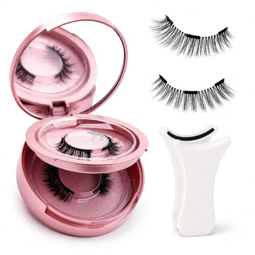 Magnetische Wimpern mit Applikator,Magnetic Lashes Ohne Kleber, Selbstklebende Wimpern in Spiegelbox, Magnet Wimpern Natürlicher Look, Wiederverwendbare Lashes für Reise, Date & Party Make-up