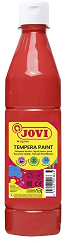 Jovi Plakatfarbe, malfertige Tempera auf Wasserbasis, 500 ml Flasche rot