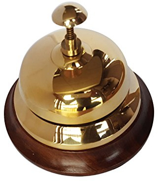 Reception Desk Bell, Polished Brass