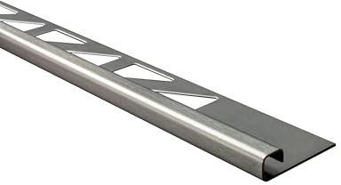 Quadrat Edelstahlschiene Fliesenschiene Edelstahl V2A 2,5m 6mm gebürstet | Für klare Sichtkanten und gerade Abschlüsse im Fliesenbild, für 6mm Fliesenhöhe, 2,5m, V2A Edelstahl, gebürstet, silber